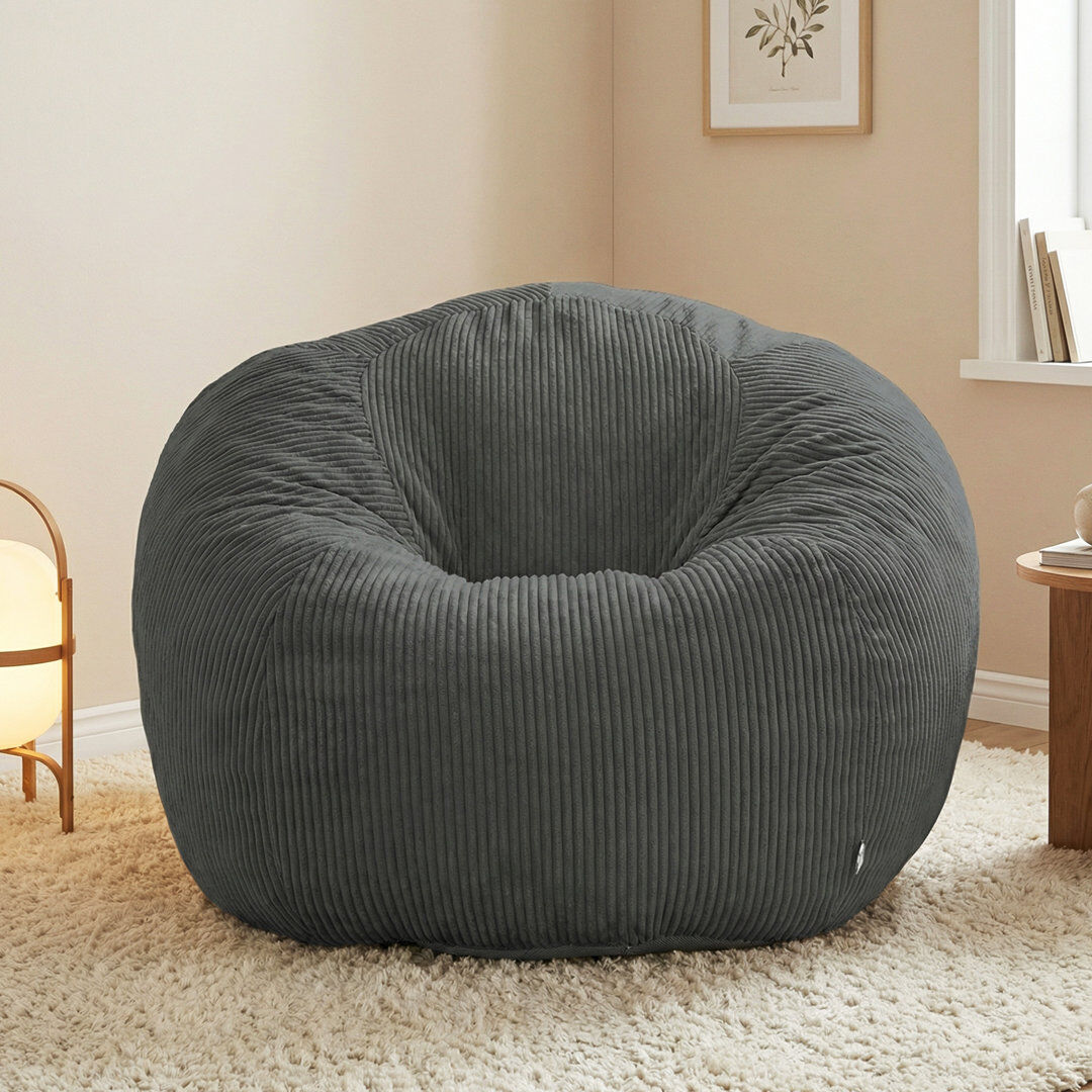 Canora Grey Beanbag Sofa, Round Grey Small