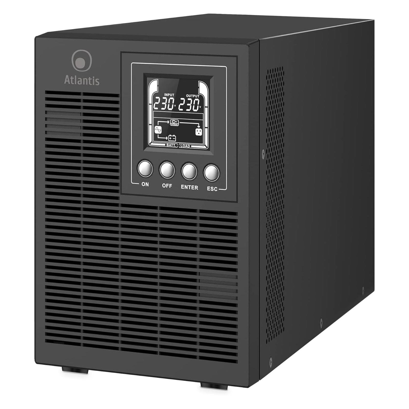 Atlantis Land UPS A03-OP2002P 2000VA/1800W Doppelumwandlung Sinusform Tower Double mit (2000 VA, 1800 W, Online-Doppelwandler USV) (A03-OP2002P)