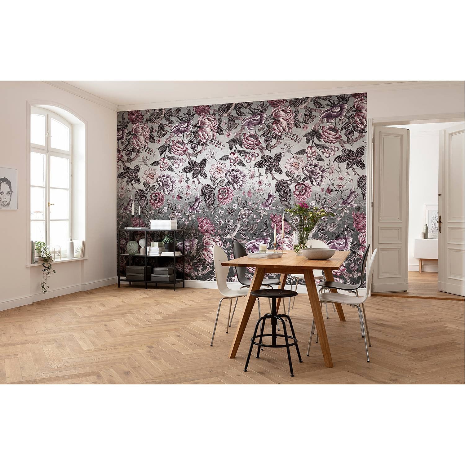 home24 Fotobehang Secret Multicolour Floral Modern Breedte: 400 cm, Hoogte: 280 cm
