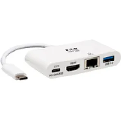 Eaton Tripp Lite Series U444-06N-H4GU-C - USB C - USB C + USB A + HDMI - Männlich - Weiblich - 3840 x 21 (USB-C), Dockingstation + USB Hub, Weiss