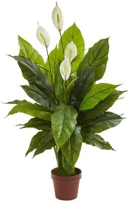 Nearly Natural "42"" Spathiphyllum Artificial Plant (Real Touch)"