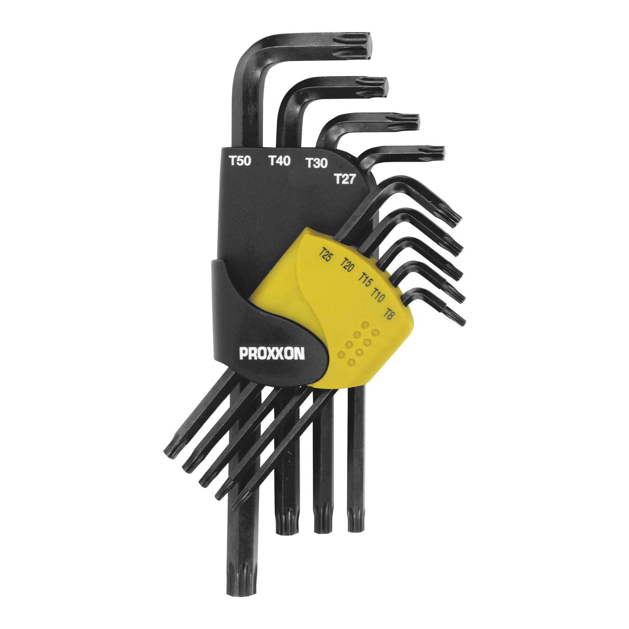 Proxxon Winkelschlüsselsatz für TX-Schrauben, 9-tlg. (TX 8 bis 50) (23944)