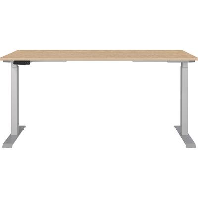 Schreibtisch GERMANIA "Jet", lindberg, eiche, nachbildung, silber, silber, lindberg, eiche, nachbildung, B:160cm H:72cm T:80cm, Tische, Schreibtisch