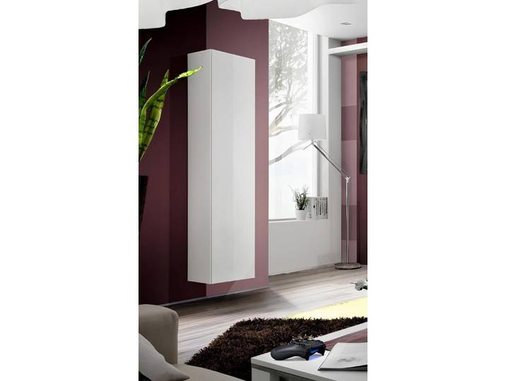 Xlmoebel Wohnwand Luxus Weiß Hänge Vitrine Holzschrank Modernes Design Möbel, (1-St), Made in Europa