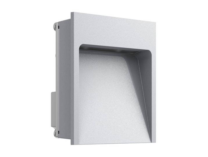 Flos Architectural FLOS My Way - kleine LED-Wandeinbaulampe, grau, alu / grau / zink, Aluminium, Modern, Wandleuchte außen