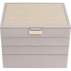 Stackers Raffia Schmuckkästchen vierfach, Taupe