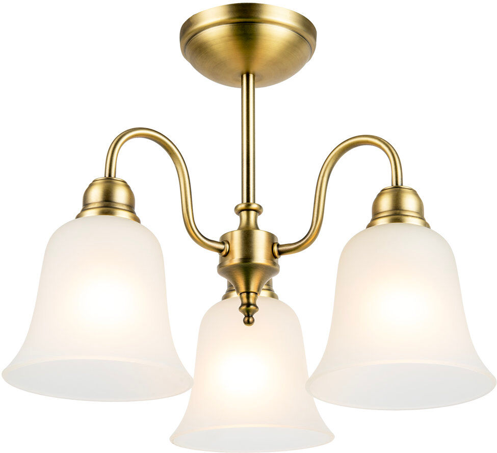Fairmont Park Glass Semi Flush Mount Antique Brass 32cm H X 42cm W X 42cm D