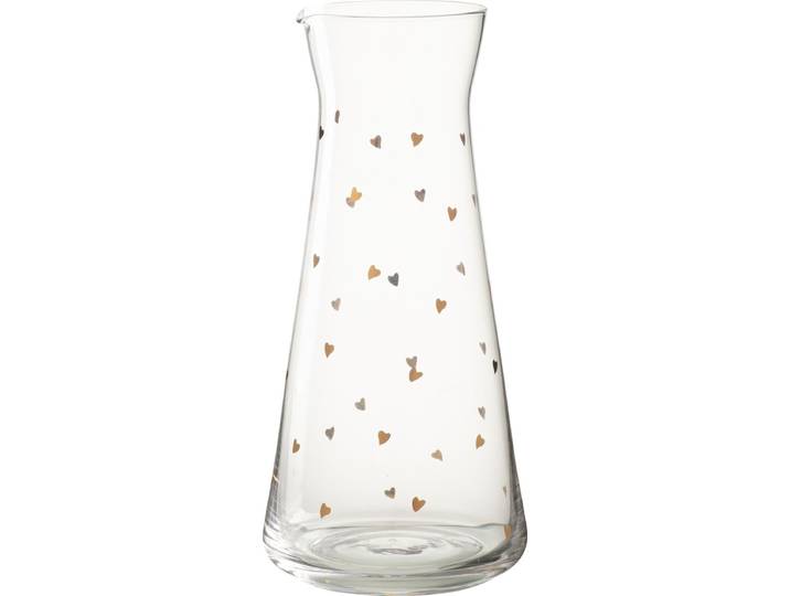 J-Line karaf Hart - glas - transparant/goud