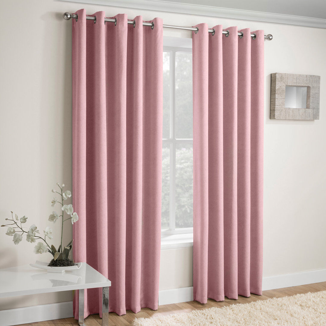 Wayfair Basics™ Biller Eyelet Thermal Light Reducing Curtain Pink 229cm Width x 274cm Drop