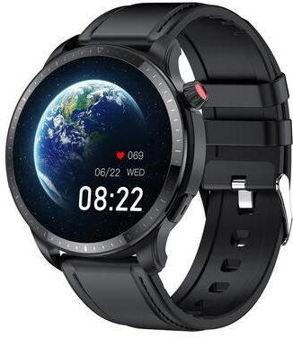 CaseAndConnect T52 Bluetooth Calling Smart Watch With Health Monitoring IP67 Waterproof Leather Band black