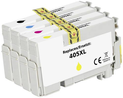 Renkforce Druckerpatrone ersetzt Epson 405XL, T05H6, T05H1, T05H2, T05H3, T05H4 Kompatibel Kombi-Pack Schwarz, Cyan, Magenta
