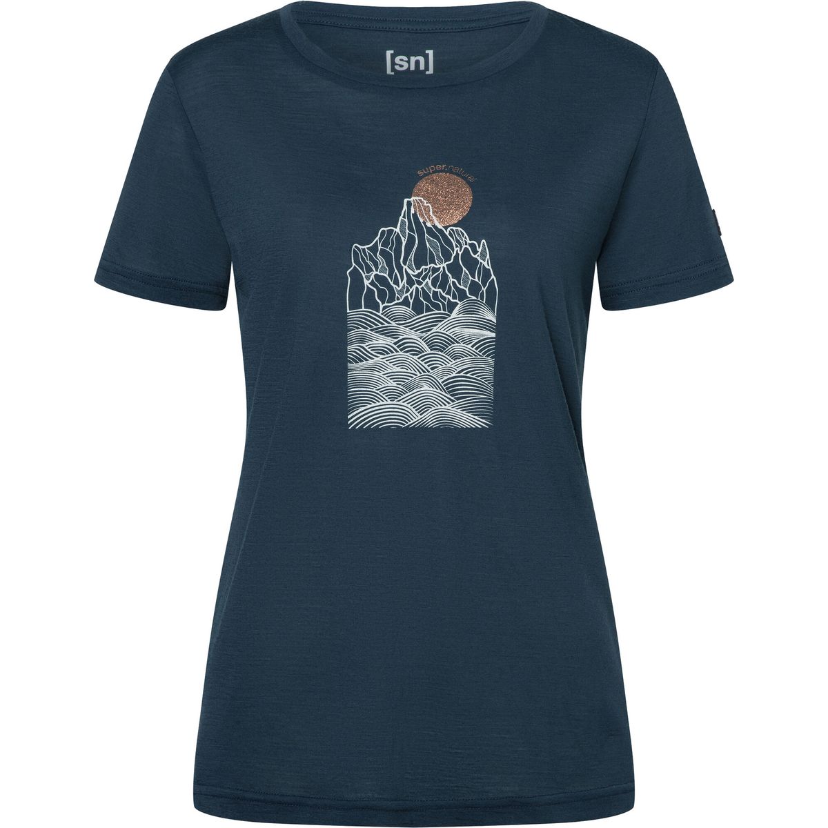 Super.Natural W Preikestolen Cliffs Tee blueberry/feather grey/copper (61B) S SNWP0312861BS