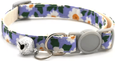 Inspire Curations DaisyCharm Adjustable Pet Bandana Collar Floral Breakaway Scarf For Cats & Small Dogs blue