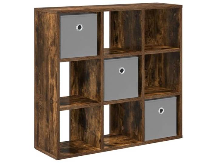 KPOTUERTU Sideboard Räuchereiche 73,5 x 24 x 69,5 cm Holzwerkstoff Versenkte Griffe, flexible Regale, Stauraum für Bücher, Deko, Wohnzimmer, Innenbereich