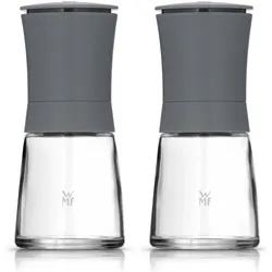 WMF 0648149990 Gewürzmühlen-Set 2Tlg. Trend, Pfeffermühle + Salzmühle, Transparent, Grau