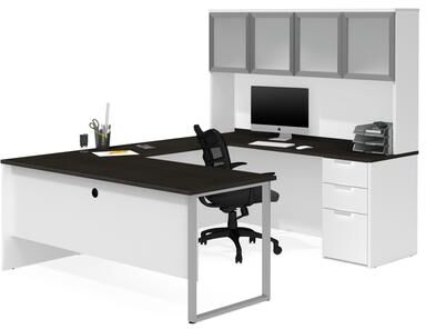 Bestar Pro-Concept Plus U-Shaped Executive Desk with Pedestal and Hutch