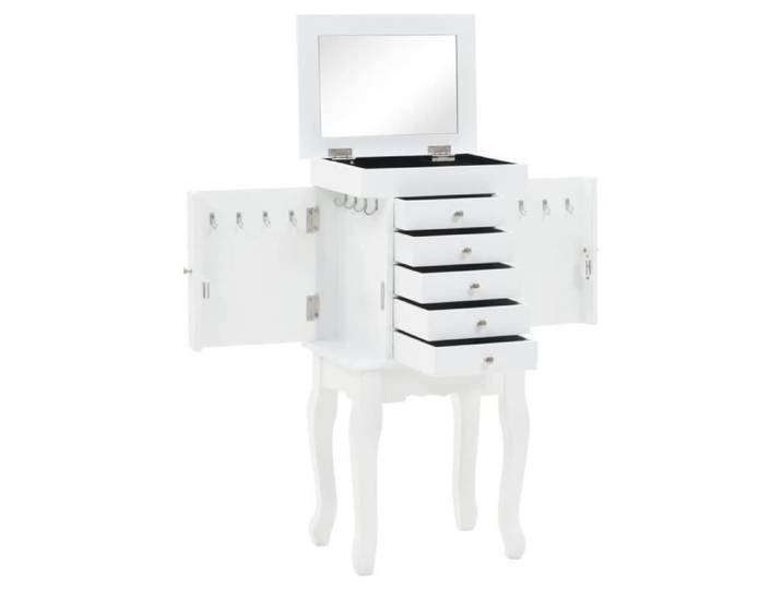 9605[TOP SELLER]Armoire à bijoux sur pieds BlancMeubles Armoires meubles de rangement Buffets bahuts Taille:27 x 20 x 57 cm