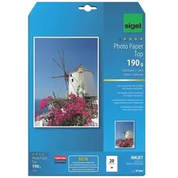 Inkjet Top Fotopapier A4 190g seidenmatt hochweiß 20 Blatt