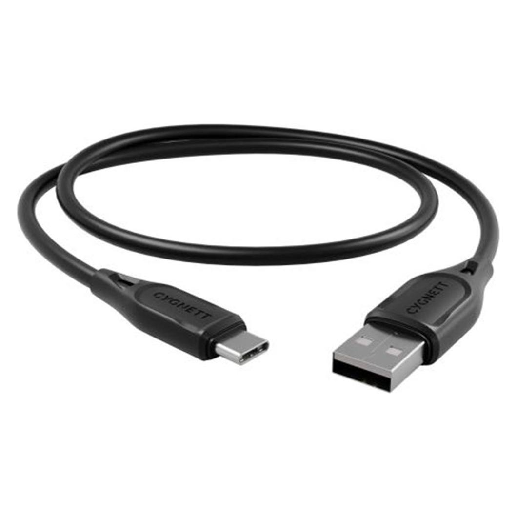 Cygnett Essentials USB-C auf USB-A (USB 2.0) Kabel, Schwarz, 1 m (1 m, USB 2.0, 60 W) (CY-CY4687PCUSA)