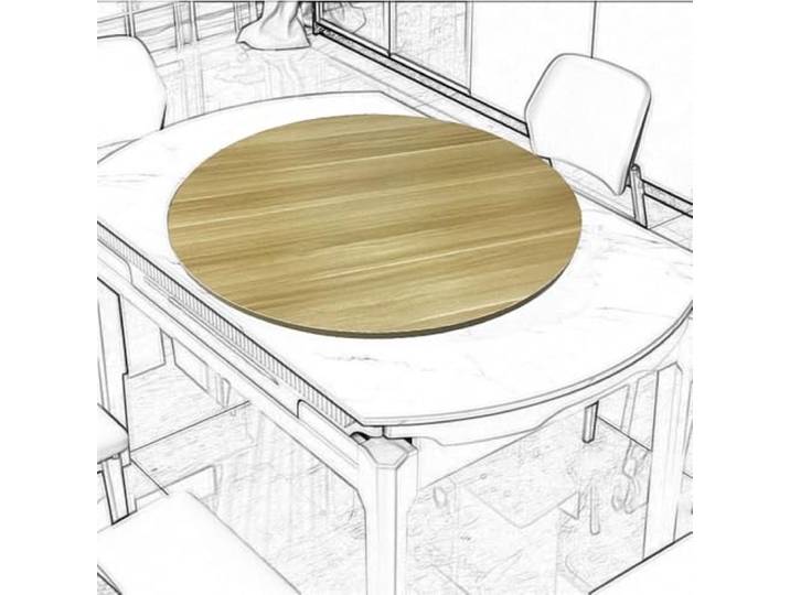 BGBZHMMEE 60cm 70cm 80cm 90cm 100cm Drehplatte Lazy Susan Holz Tischplatte Drehteller, Großer Drehbar Servierteller, Runde Serviertablett Für Den Esstisch In Der Küche(Walnut,70cm/28in)
