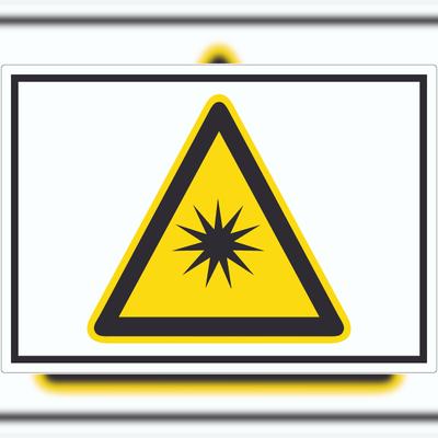 HB-Druck Achtung Optische Strahlung Symbol Aufkleber A9 (37x52mm)