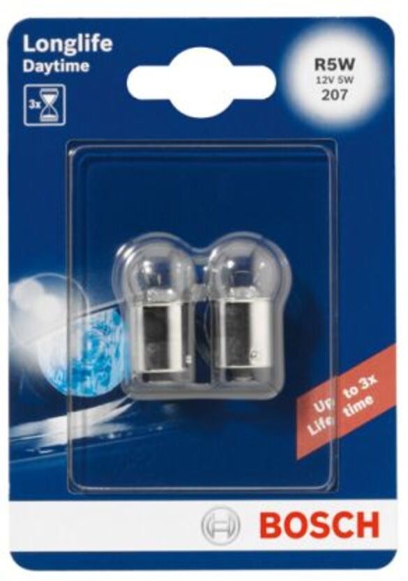 Glühlampe Sekundär BOSCH R5W Longlife Daytime 12V/5W, 2 Stück