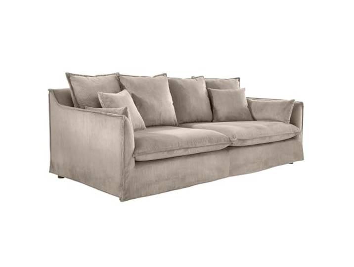 Riess Ambiente Großes 3-Sitzer Sofa Heaven - 200cm - Greige - Cord Federkern Hussensofa