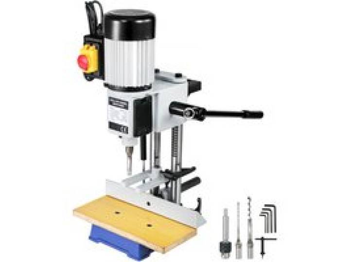 VEVOR Mortaiseuse à Bédane Carré, 550 W, Machine à Percer Bois d'Établi Électrique avec Ensemble Forets, Capacité du Burin 6-12 mm, Capacité du Mandrin 13 mm, 2800 tr/min, pour Travail Perçage du Bois