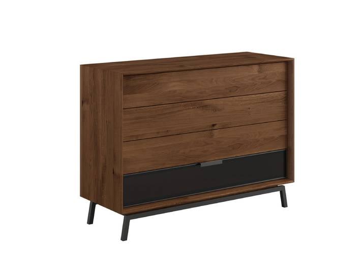 Sideboard 121x90cm 'Dubai' Wildeiche Tabacco 4 Schubkästen