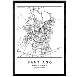 POSTER Santiago Nordic Art A4 Schwarzer Rahmen
