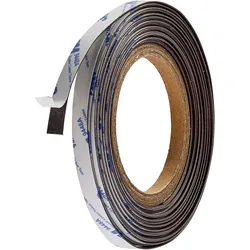 Neodym Magnetband, selbstklebend, extra stark 10 mm | 100 g/cm2 | 10 m | 0,5 mm, Neodym, Kautschuk, schwarz, grau