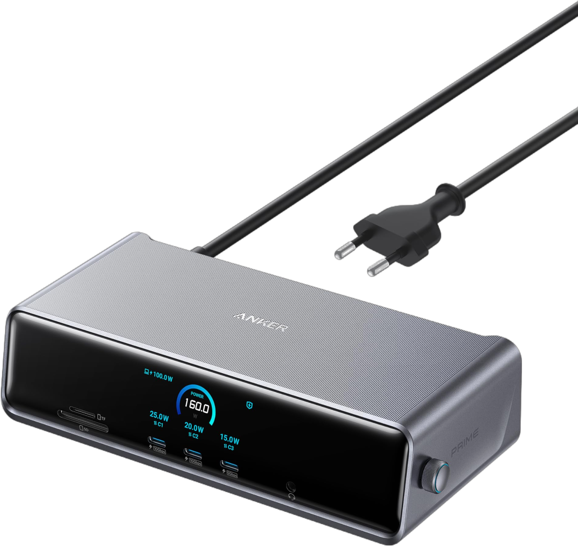 eufy Anker Prime Docking Station (14-in-1, Dreifach-Display, MST) Schwarz