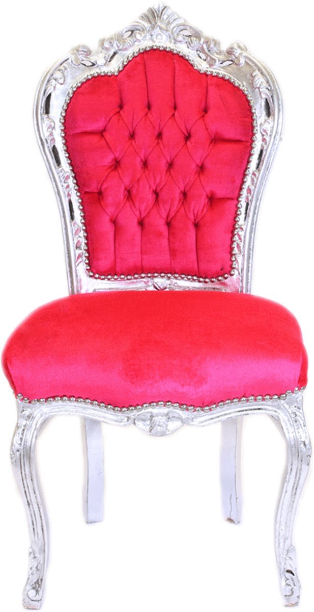 Megabarok Eetkamerstoel Zilver-Fuchsia