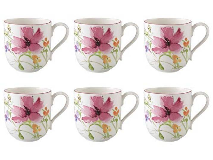 Villeroy & Boch Mariefleur Basic 6er Set Kaffeebecher oval für 260ml Porzellan