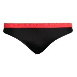 Superdry für Damen. W3010386A Bikinihöschen klassisch elastisch schwarz (M), Strandbekleidung, Recyceltes Polyester, Nachhaltig