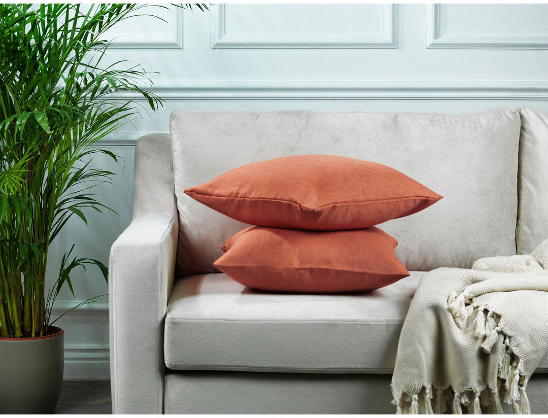 Lilijan Home & Curtain Indoor / Outdoor Rectangular Lumbar Pillow Cover - 1 Pc Orange 55 x 55cm