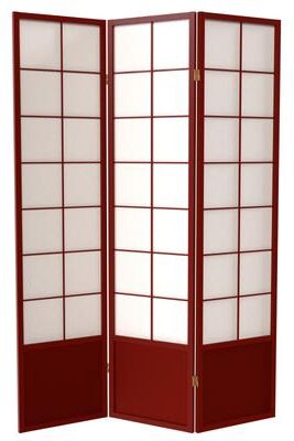 Red Lantern 6 ft. Tall Zen Shoji Screen