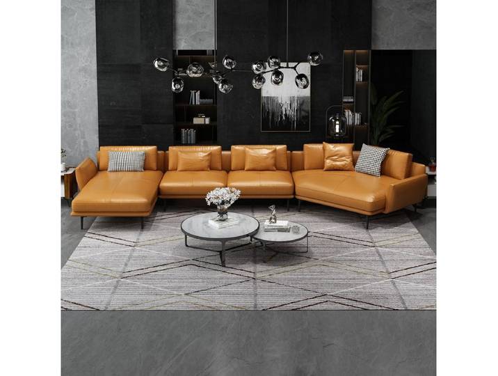 Xlmoebel Wohnlandschaft Türkise Ledersofa Garnitur in modernem Design, Wohnlandschaft, Hergestellt in Europa