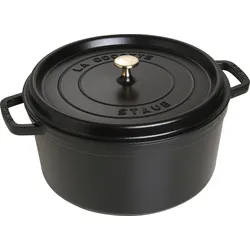 La Cocotte Topf 8,35 l schwarz aus Gusseisen gefertigt