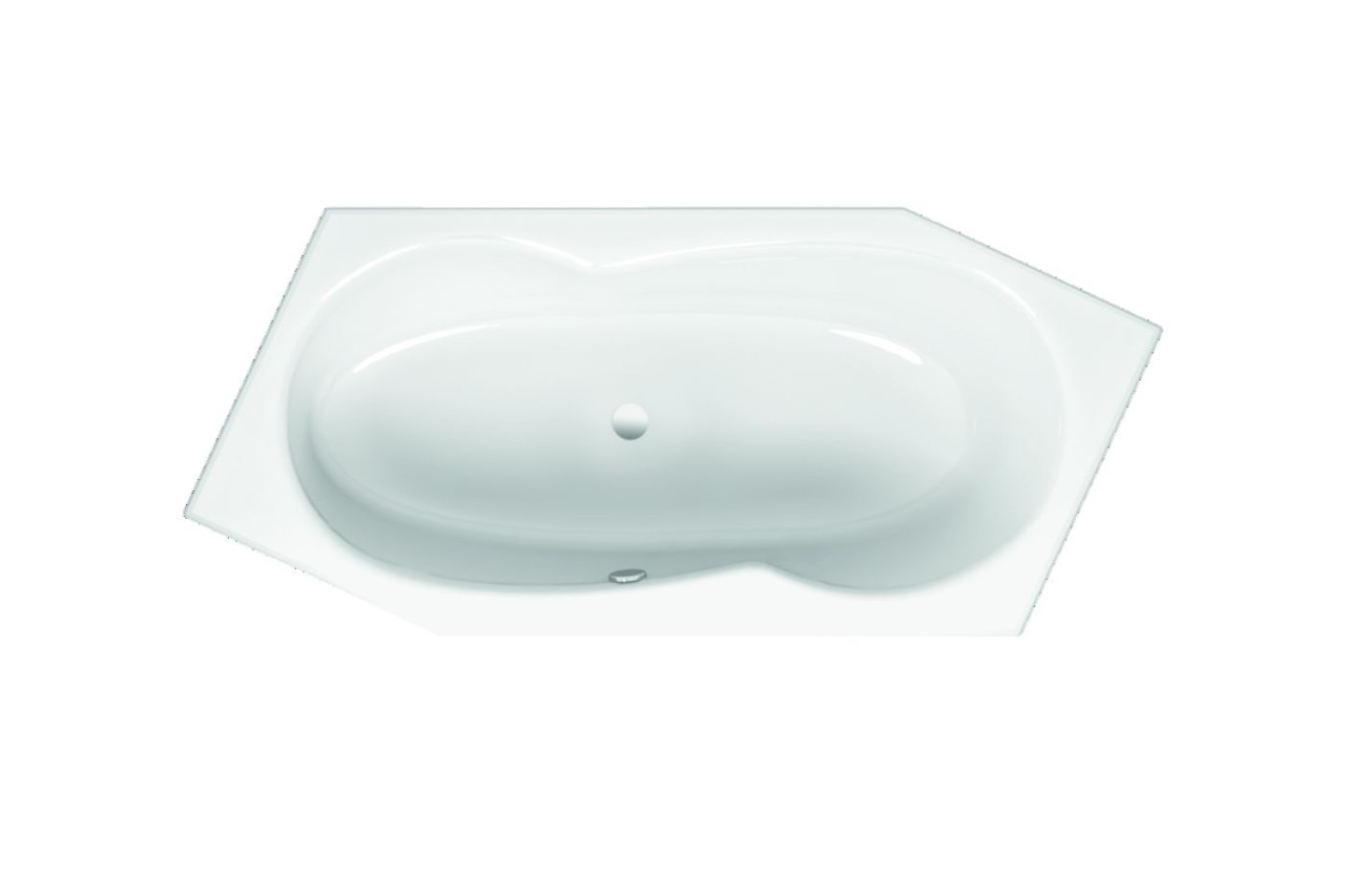 Bette Badewanne Sechseck Metric Antirutsch Sense Ablauf Fußende links 6841-000AS