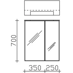Pelipal Serie 6110 Spiegelschrank 6110-SPS05, B:600, H:710, T:170mm 6110-SPS05
