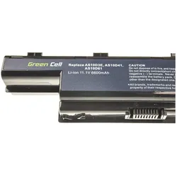 GreenCell AC07 (6 Zellen, 6600 mAh), Notebook Akku, Schwarz