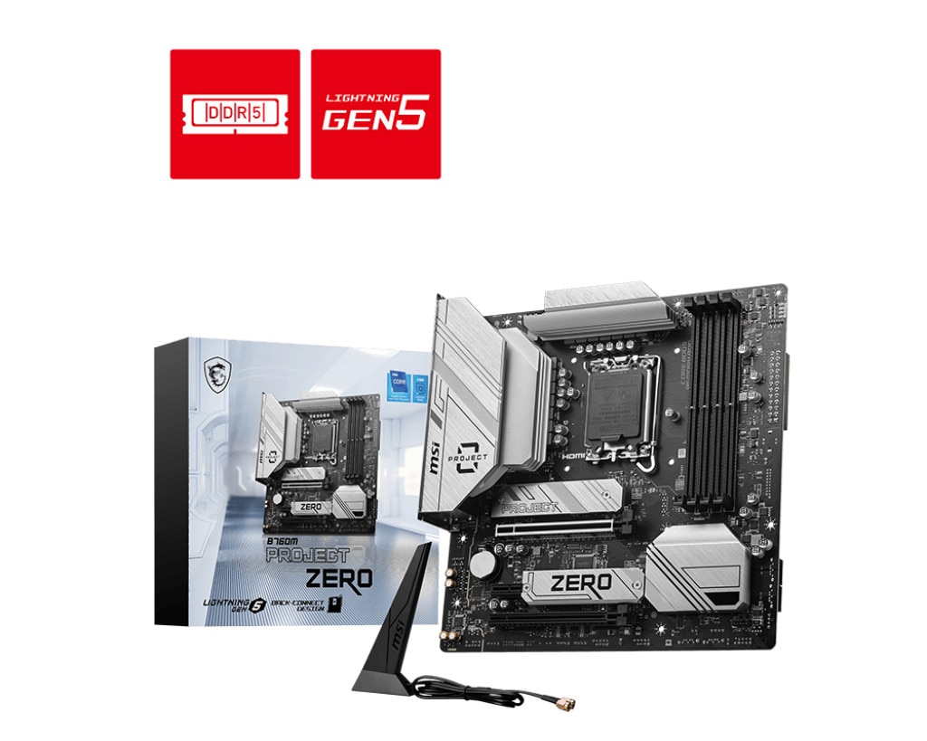 MSI B760M Project Zero mATX Mainboard - Sockel 1700