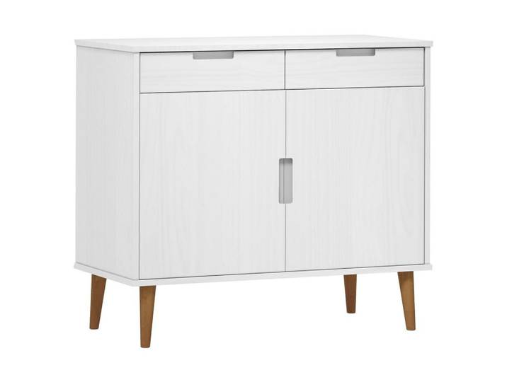 vidaXL Sideboard, Kommode MOLDE Weiß 90x40x80 cm Massivholz Kiefer