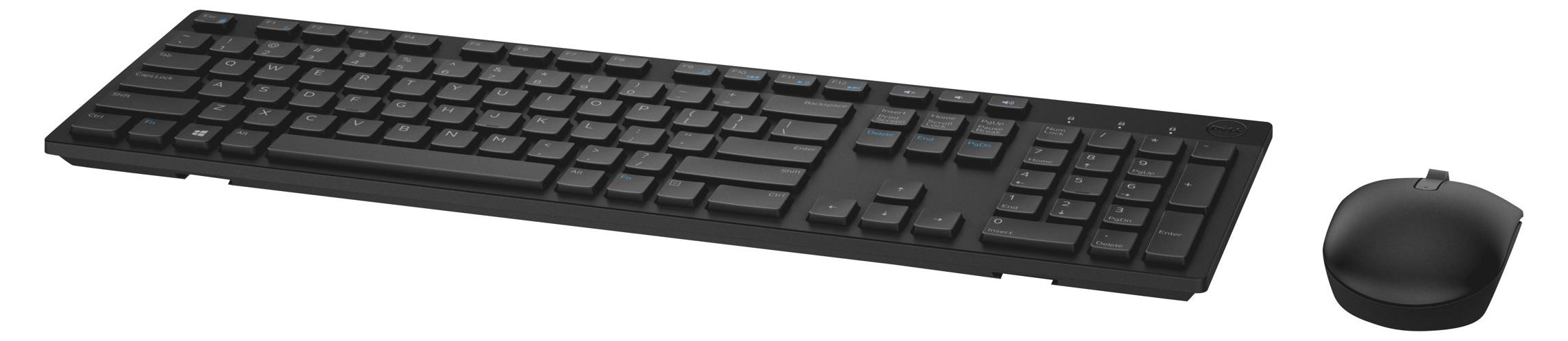 DELL KM636, Volle Größe (100%), Kabellos, RF Wireless, QWERTY, Schwarz, Maus enthalten