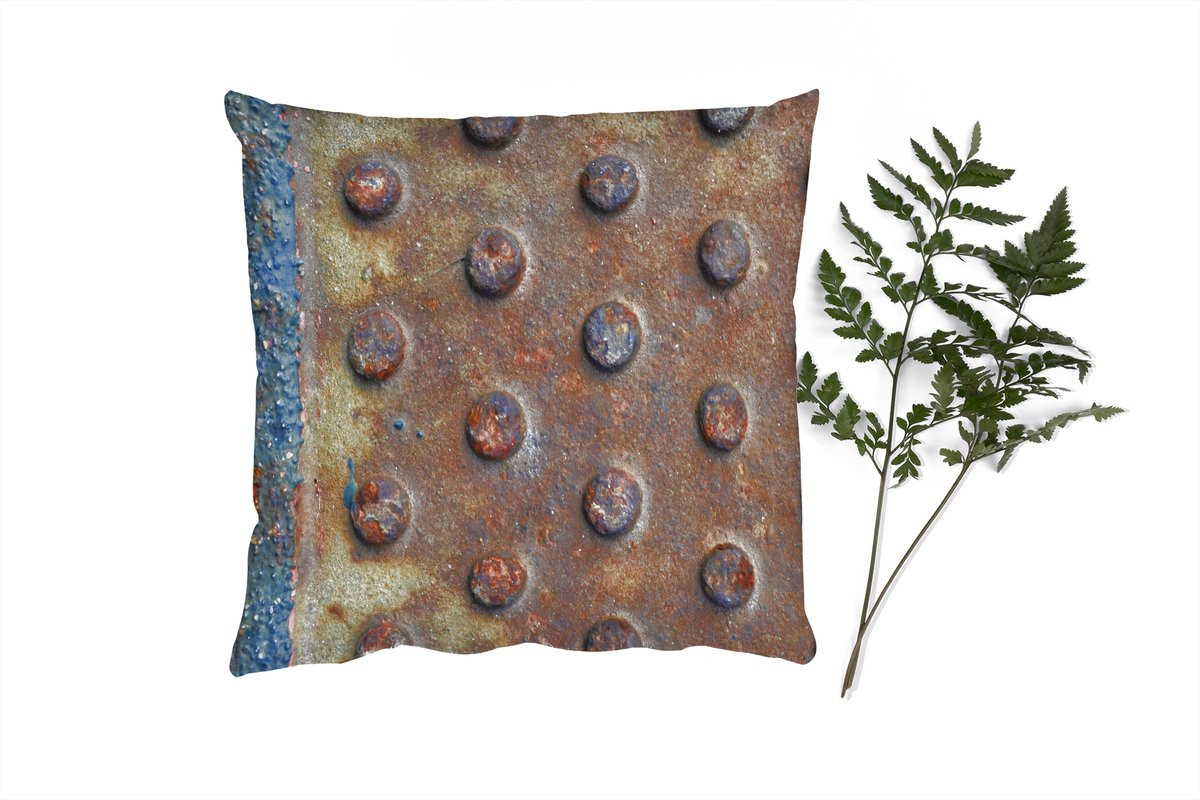 PillowMonkey Sierenkussen Diamantplaat Industrieel Roest - 60 x 60 cm