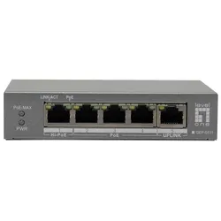 LevelOne GEP-0531 Netzwerk-Switch Unmanaged L2 Gigabit Ethernet (10/100/1000) Power over Ethernet (PoE) Desktop-/Wandmontage Grau