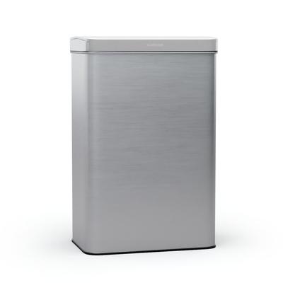 Klarstein Touchless Sensor-Mülleimer 50L Edelstahl Soft-Close Batteriebetrieben LED-Display Timer Edelstahl