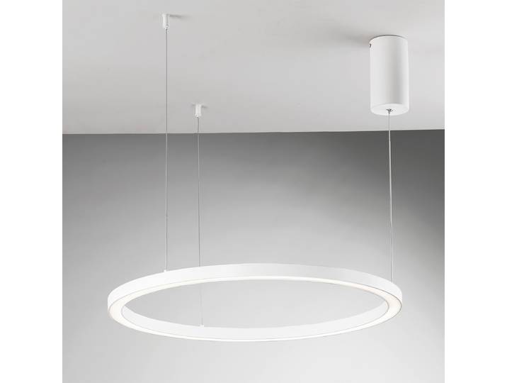 Suspension LED Hoop Ø 120cm Blanc/Blanc Matériau : Métal, Matière plastique Surface en métal : Laqué Type de matière synthétique : Silicone