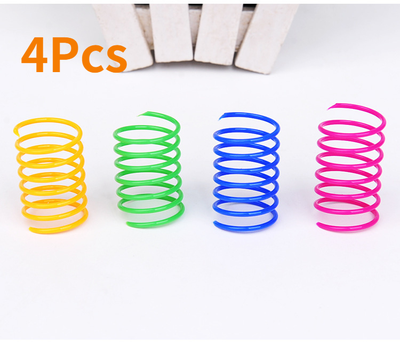 Pet Hub Colorful Kitten Coil Spiral Springs: Interactive Cat Toys For Playful Pets 4pc